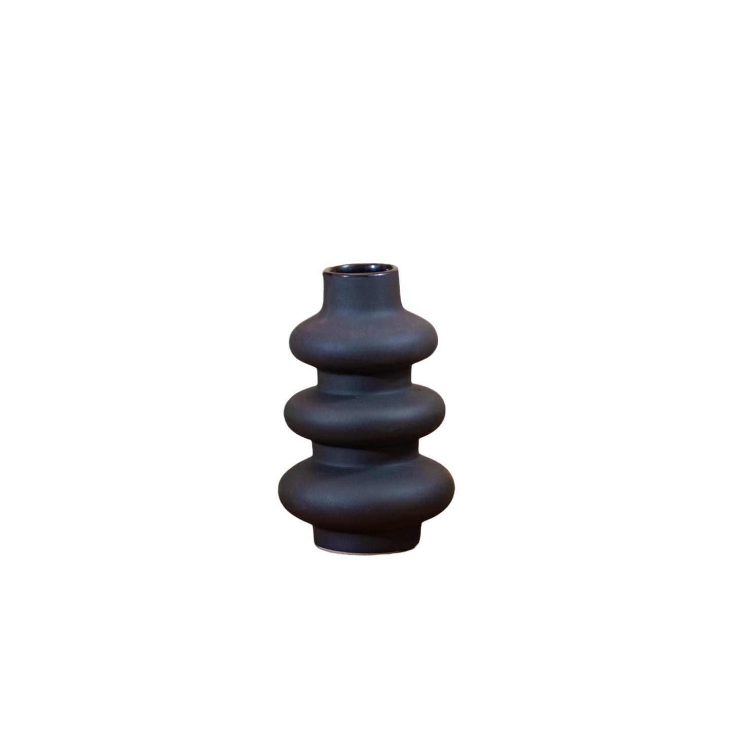 ClayStone Ceramic Insulator Vase Set for Home & Office | Ceramic Vase | Flower Vase | Pampas Grass Vase | Ceramic Decor Showpiece | Insulator vase Set (Black) (Pack of 2)