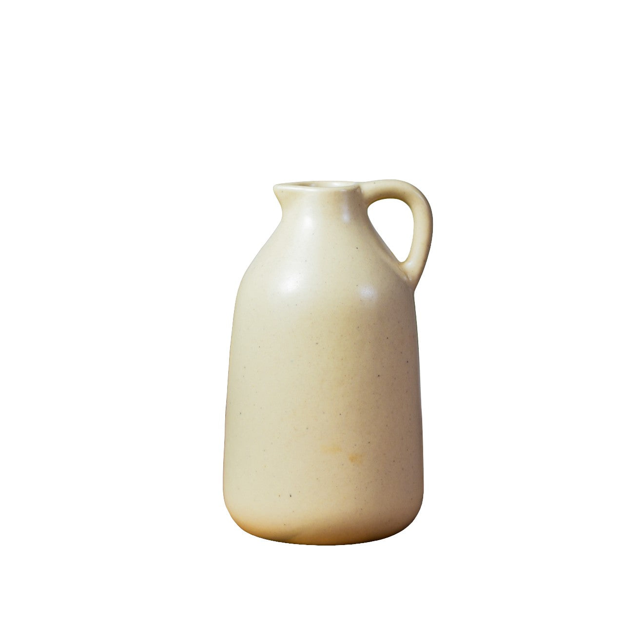 ClayStone Ceramic Jug and Hollow Vase Set - 6 Inch White Decorative Vases - Pack of 2 - Home Decor and Gift Item for Home & Office - Beautiful Ceramic Vase Set for Flowers, Storage, and Decoration