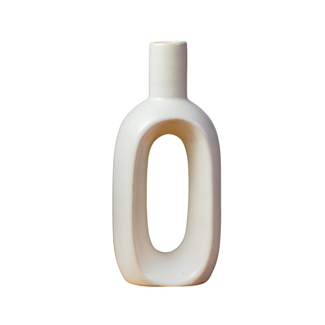 ClayStone Ceramic Jug and Hollow Vase Set - 6 Inch White Decorative Vases - Pack of 2 - Home Decor and Gift Item for Home & Office - Beautiful Ceramic Vase Set for Flowers, Storage, and Decoration